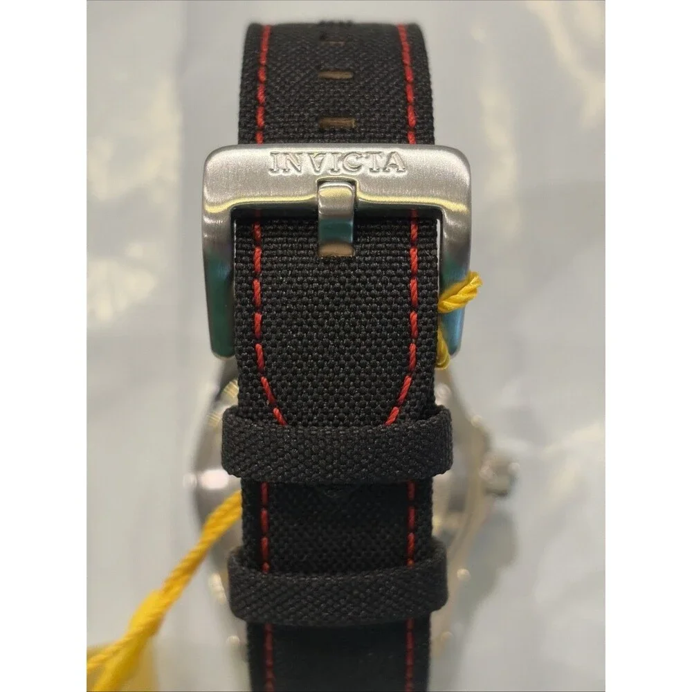 Invicta Pro Diver Men’s Watch Black Band Red Stitches 50534